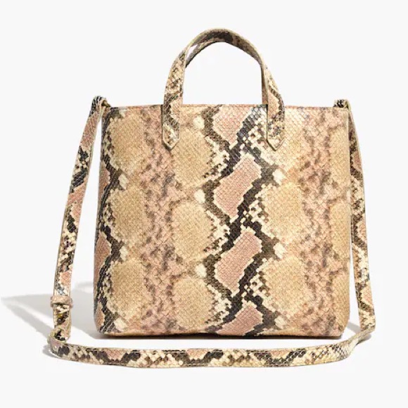 Madewell Nwt Women’s The Zip Transport Crossbody Snake Embossed Leather Edition